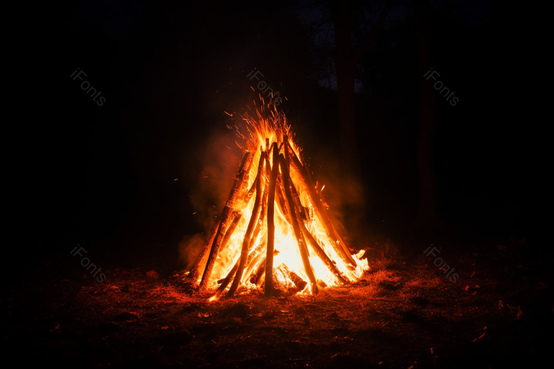 黑夜中的篝火灿烂旺盛而猛烈摄影背景,高清,摄影图,摄影图片,图片大全,摄影图免费下载